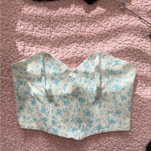 Zara Sweetheart Floral Bustier Top